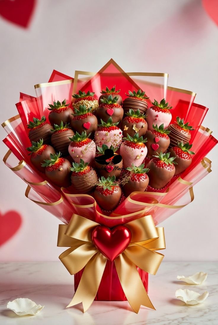 Ramos de fresas bañadas de chocolate